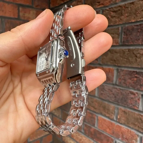 Panthere Classic Rectangle Stainless Steel Watch - Picture 10 of 16